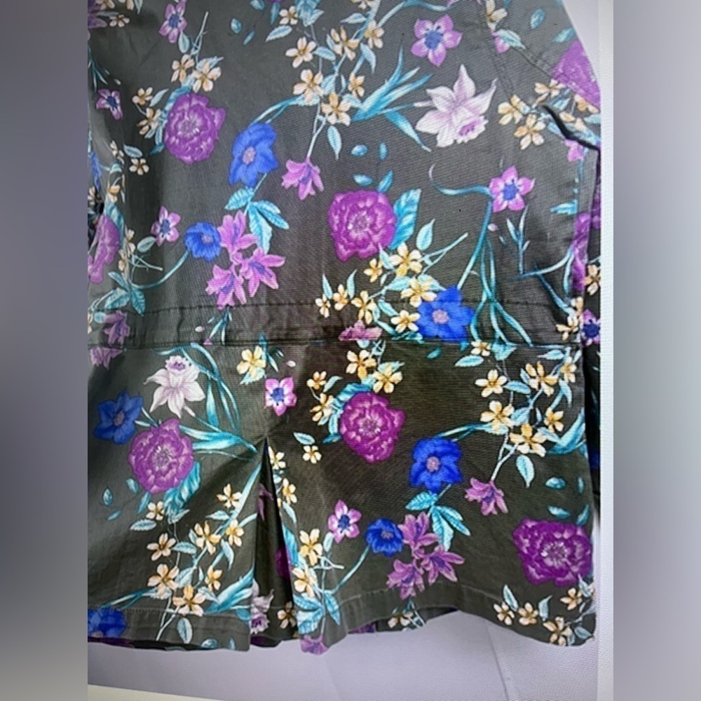 Lane Bryant Womens Twill Floral Print Cotton 4 Pockets Full Zip Jacket Sz 18/20 - Picture 7 of 12